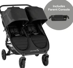 Baby Jogger City Mini GT2 Side by Side Double Stroller + Parent Console Bundle - Jet