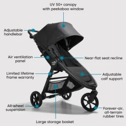 Baby Jogger City Mini GT2 Travel System - Opulent Black