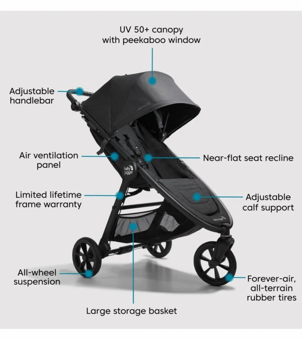 Baby Jogger City Mini GT2 Single Stroller - Opulent Black