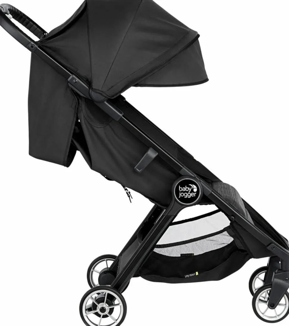 Baby Jogger City Tour 2 Ultra-Compact Travel Stroller + Belly Bar Bundle - Jet