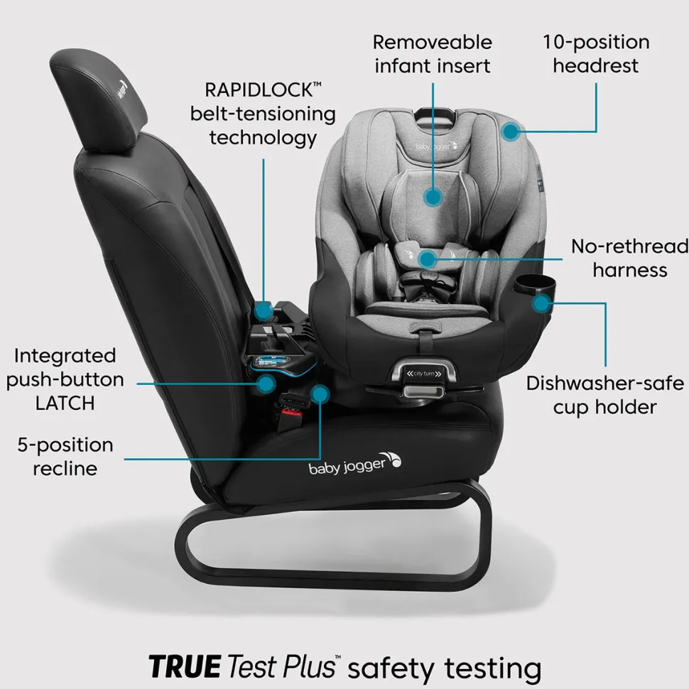 Baby Jogger City Turn Rotating Convertible Car Seat - Paloma Greige