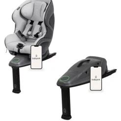 Babyark Smart Convertible Car Seat + Extra Base Bundle - Charcoal Grey / Glacier Ice