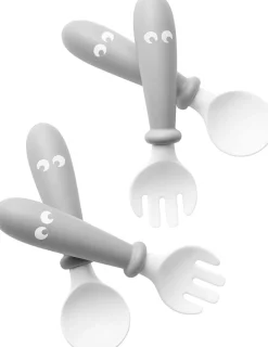 BabyBjorn Baby Spoon and Fork, 4 pcs - gray