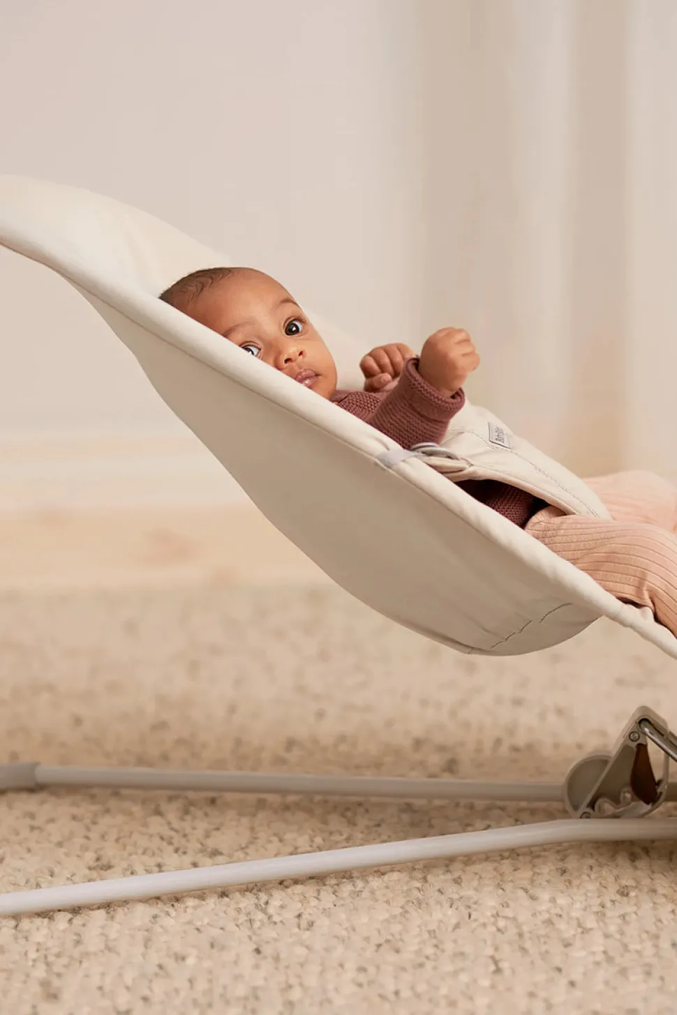 BabyBjorn Bouncer Balance Soft, Light Gray Frame, Tri-Fabric Light Beige
