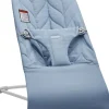 BabyBjorn Bouncer Bliss, Light Gray Frame Petal Quilt Cotton Blue
