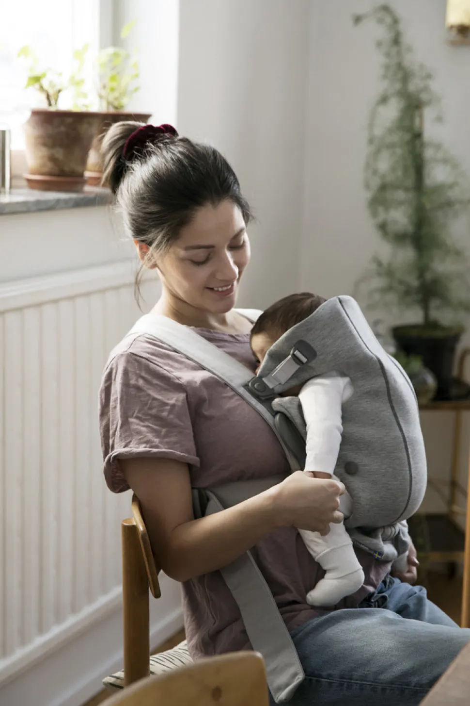 BabyBjörn Baby Carrier Mini 3D Jersey, Light Gray