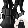 BabyBjörn Baby Carrier One, Cotton Mix + Cover Bundle - Black / Black
