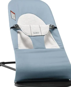BabyBjörn Bouncer Balance Soft, Black Frame Cotton/Jersey Blue/Grey