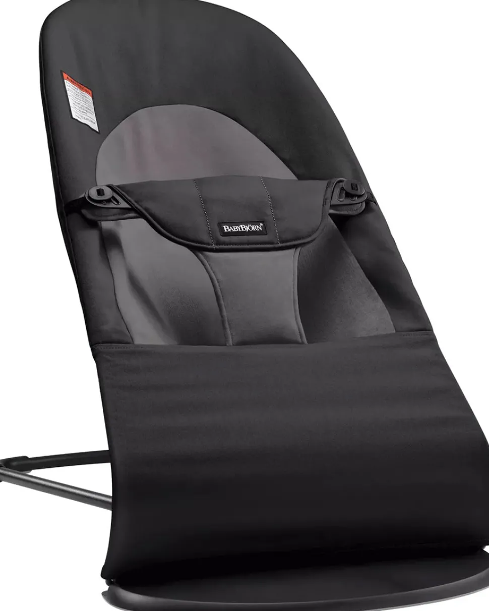 BabyBjörn Bouncer Balance Soft, Black Frame Cotton Black/Dark Grey