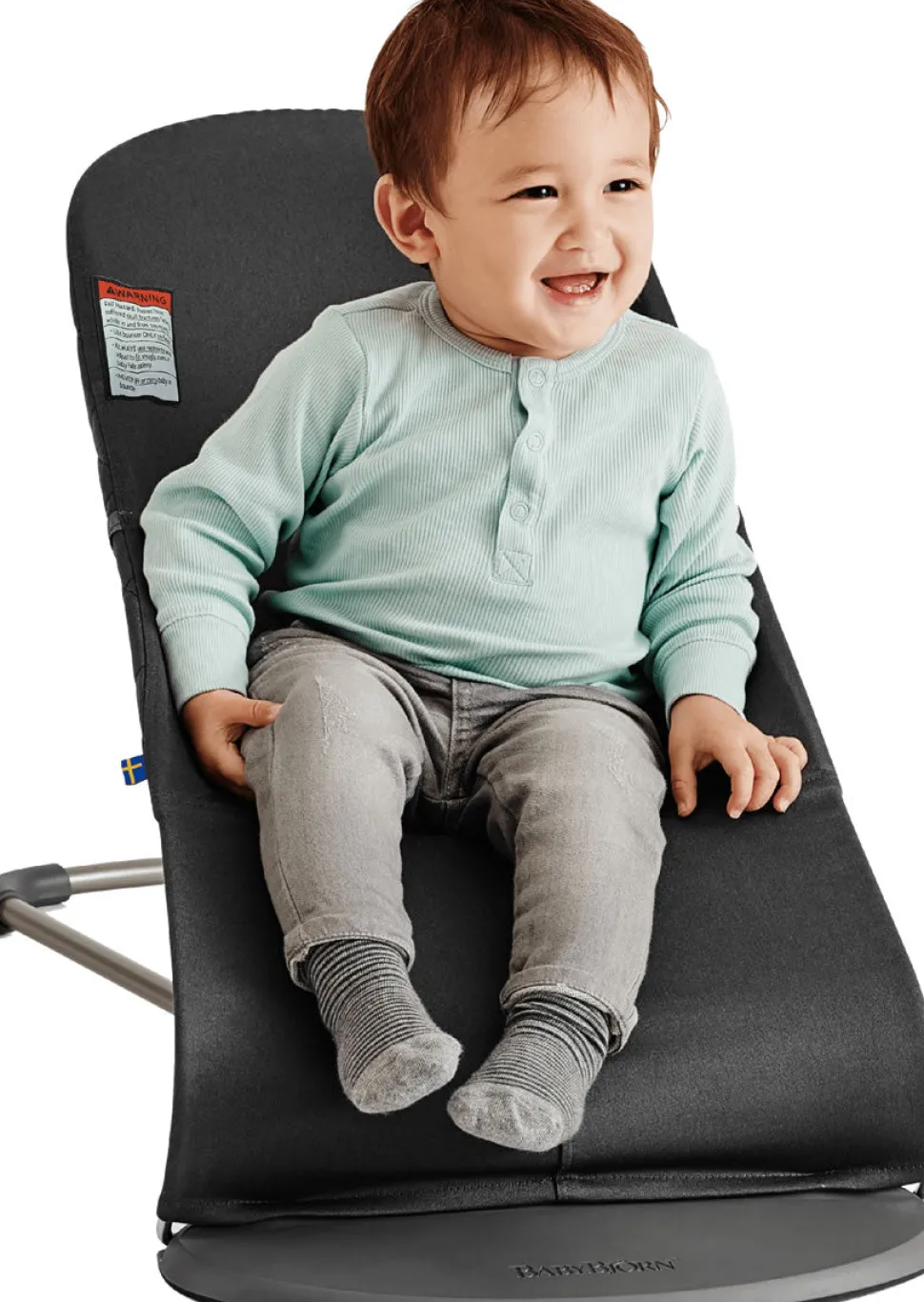 BabyBjörn Bouncer Bliss, Dark Gray Frame 3D Jersey Light Gray