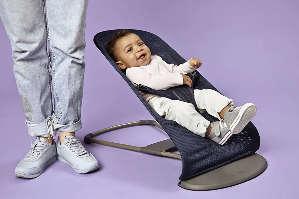 BabyBjörn Bouncer Bliss, Dark Gray Frame Mesh Navy Blue