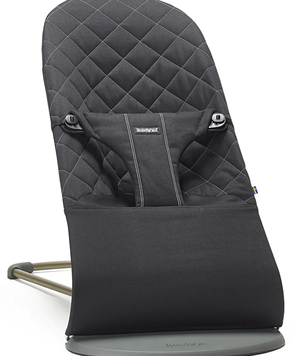 BabyBjörn Bouncer Bliss, Dark Gray Frame Classic Quilt Cotton Black