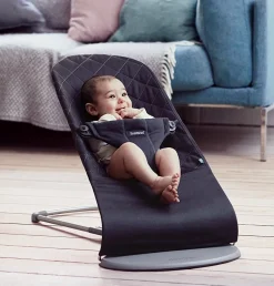 BabyBjörn Bouncer Bliss, Dark Gray Frame Classic Quilt Cotton Black