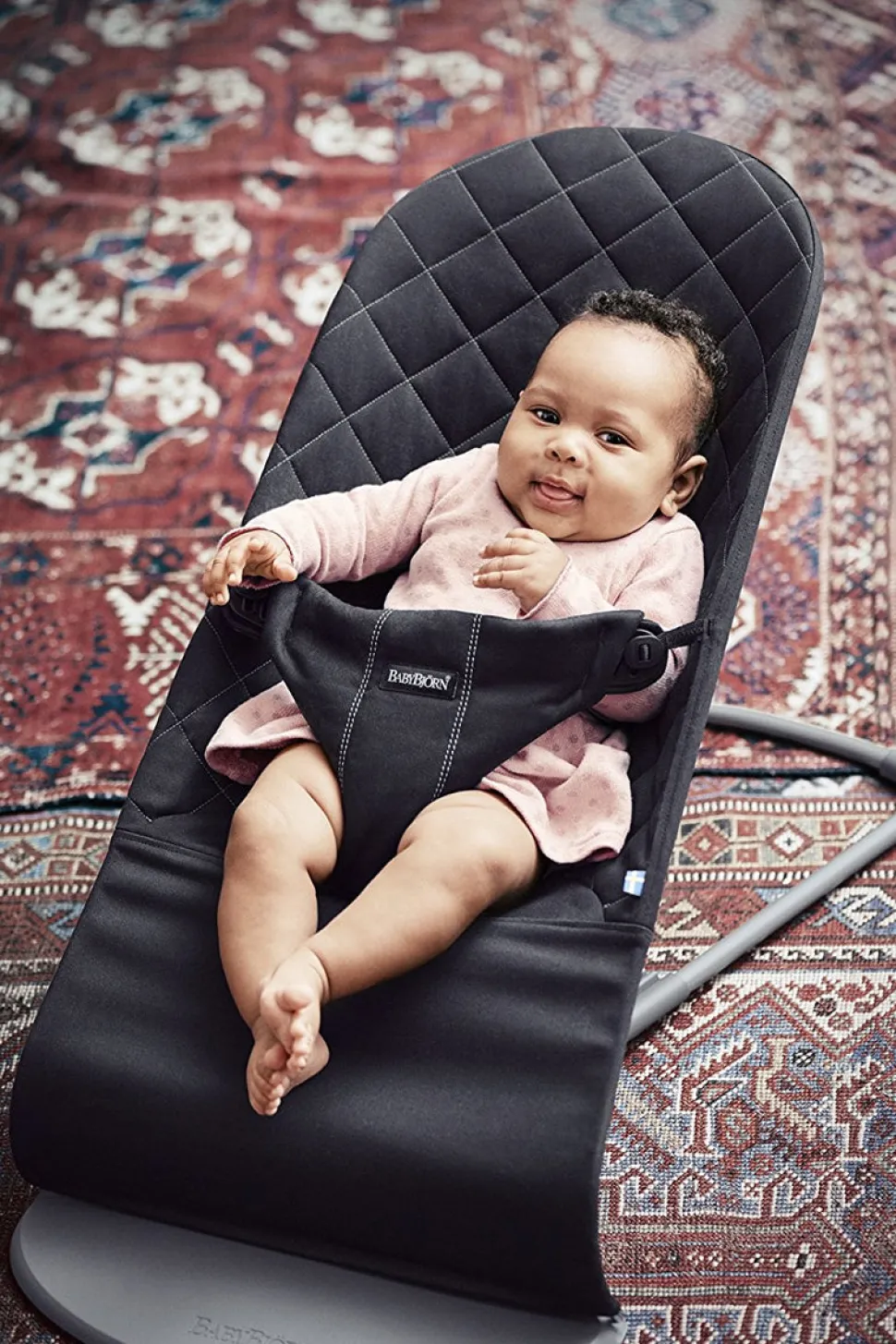 BabyBjörn Bouncer Bliss, Dark Gray Frame Classic Quilt Cotton Black