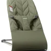 BabyBjörn Bouncer Bliss, Dark Gray Frame Petal Quilt Woven Dark Green