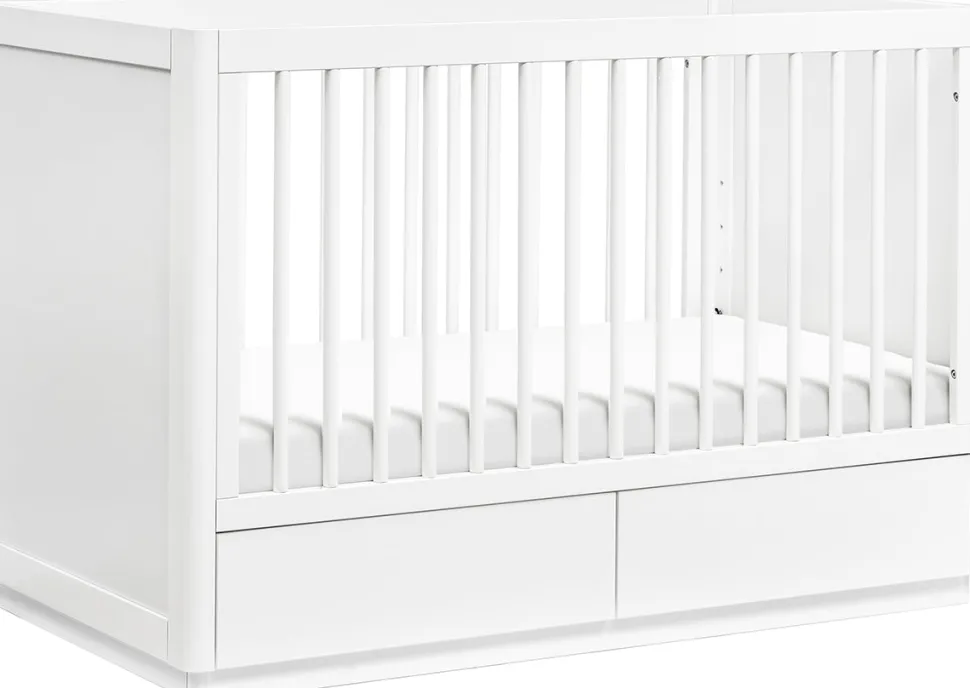 Babyletto Bento 3-in-1 Convertible Storage Crib w/ Toddler Bed Conversion Kit - White