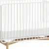 Babyletto Bixby Metal Crib with Toddler Bed Conversion Kit - Warm White / Natural Beech