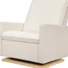 Babyletto Cali Pillowback Chair and a Half Glider - Chantilly Sherpa w/ Light Wood Base