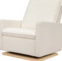 Babyletto Cali Pillowback Chair and a Half Glider - Chantilly Sherpa w/ Light Wood Base