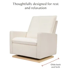 Babyletto Cali Pillowback Chair and a Half Glider - Chantilly Sherpa w/ Light Wood Base