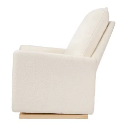 Babyletto Cali Pillowback Chair and a Half Glider - Chantilly Sherpa w/ Light Wood Base