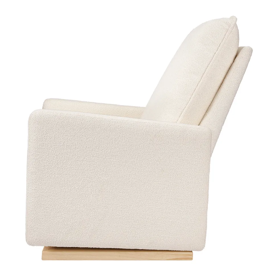 Babyletto Cali Pillowback Chair and a Half Glider - Chantilly Sherpa w/ Light Wood Base