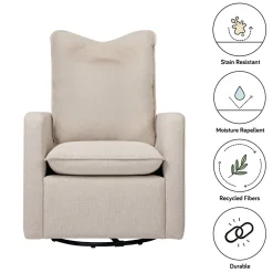 Babyletto Cali Pillowback Swivel Glider - Performance Beach Eco-Weave