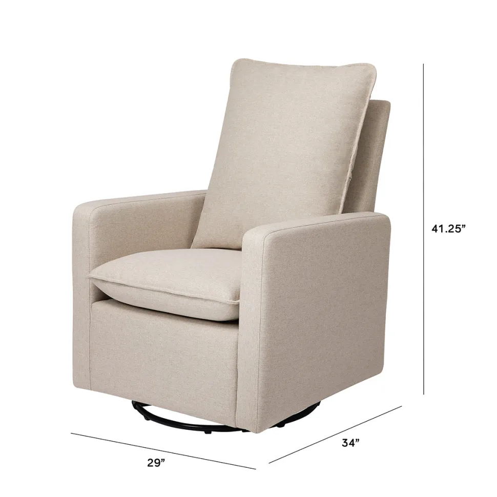 Babyletto Cali Pillowback Swivel Glider - Performance Beach Eco-Weave