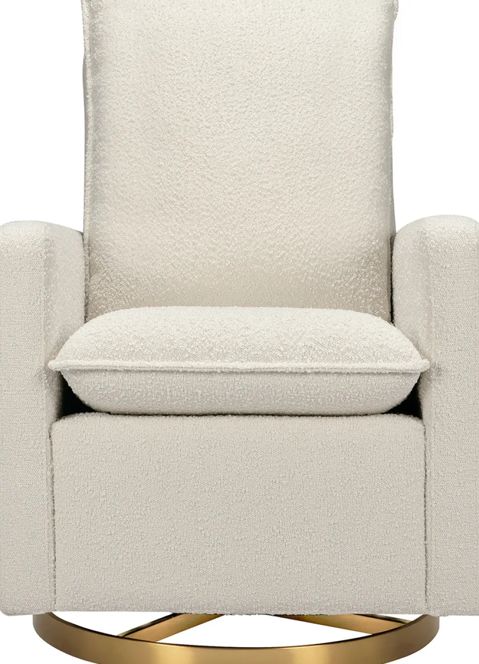 Babyletto Cali Pillowback Swivel Glider - Ivory Boucle w/ Gold Base