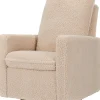 Babyletto Cali Pillowback Swivel Glider - Chai Shearling w/Dark Wood Base
