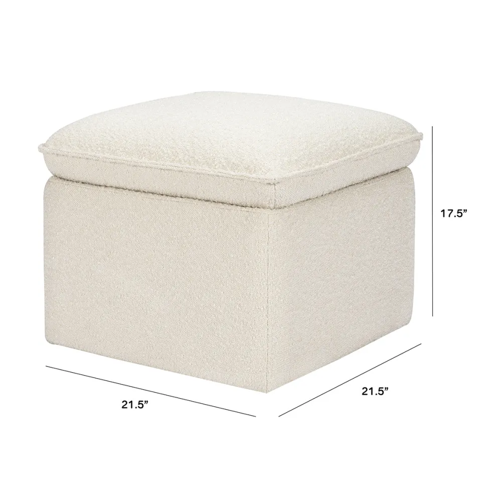 Babyletto Cali Storage Ottoman - Ivory Boucle