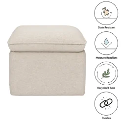 Babyletto Cali Storage Ottoman - Performance Beach Eco-Weave