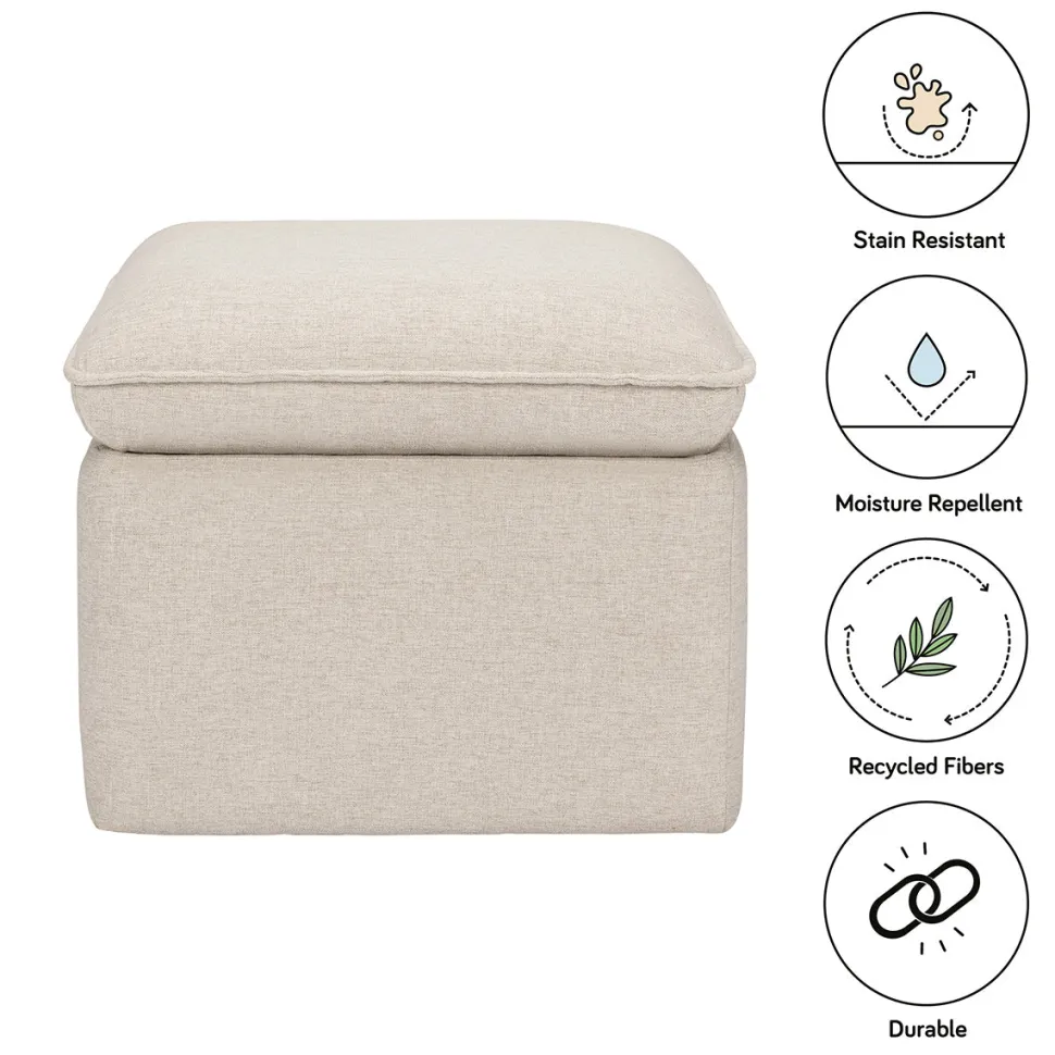 Babyletto Cali Storage Ottoman - Performance Beach Eco-Weave