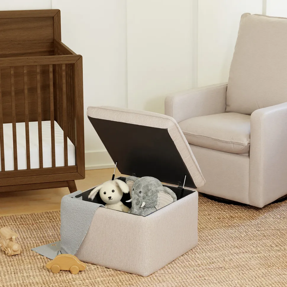 Babyletto Cali Storage Ottoman - Performance Beach Eco-Weave