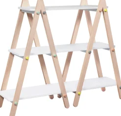 BabyLetto Dottie Bookcase In White and Washed Natural Finish