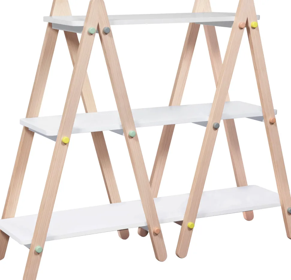 BabyLetto Dottie Bookcase In White and Washed Natural Finish