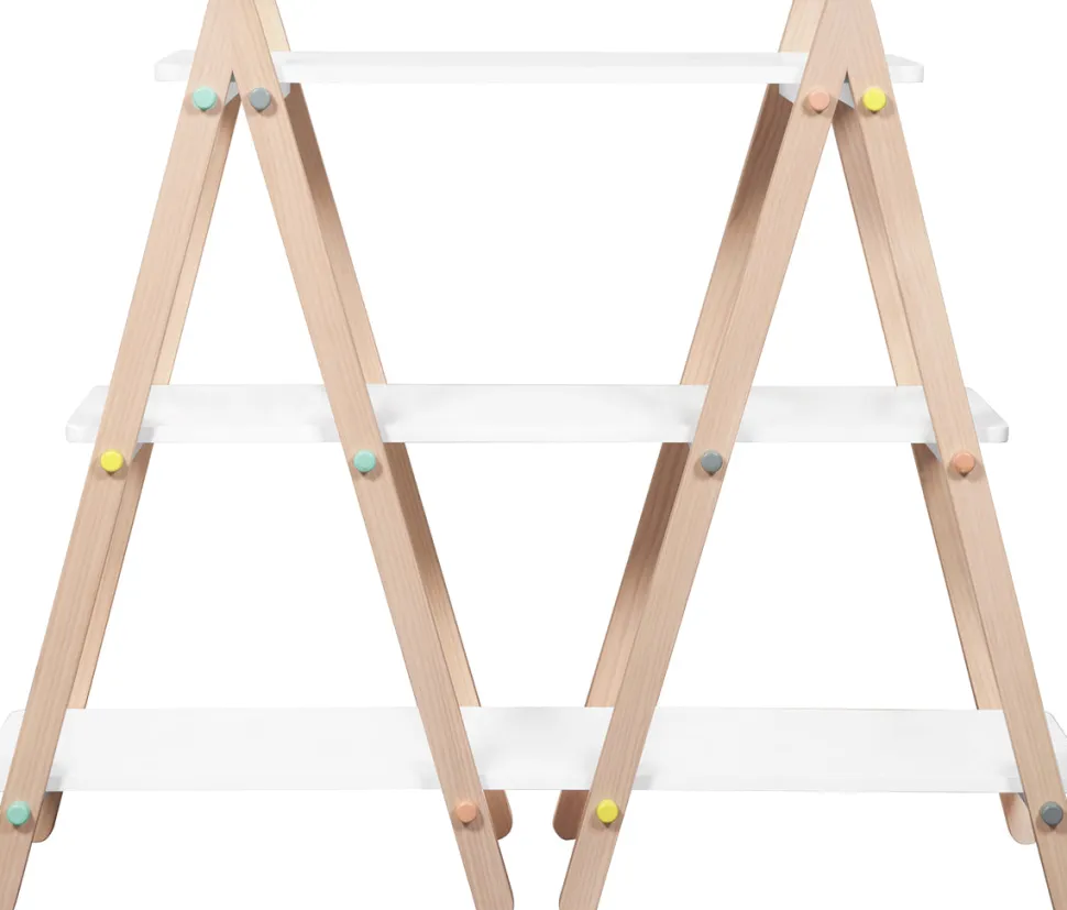 BabyLetto Dottie Bookcase In White and Washed Natural Finish