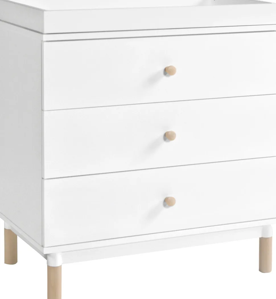 Babyletto Gelato 3-Drawer Changer Dresser, Washed Natural Kb w/Removable Changing Tray In White