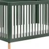Babyletto Gelato 4-in-1 Convertible Crib w/Toddler Bed Conversion Kit - Forest Green w/Vegan Blonde Leather Feet