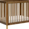 Babyletto Gelato 4-in-1 Convertible Mini Crib - Natural Walnut & Gold Feet