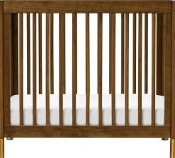 Babyletto Gelato 4-in-1 Convertible Mini Crib - Natural Walnut & Gold Feet