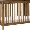 Babyletto Gelato 4-in-1 Convertible Crib w/Toddler Bed Conversion Kit - Natural Walnut & Gold Feet