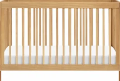 Babyletto Gelato 4-in-1 Convertible Crib w/Toddler Bed Conversion Kit - Honey w/Vegan Tan Leather Feet
