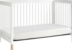 Babyletto Gelato 4-in-1 Convertible Crib w/Toddler Bed Conversion Kit - White w/ Washed Natural Feet