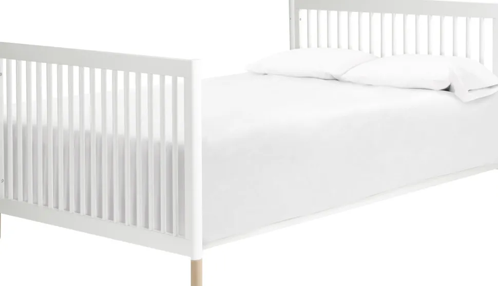 Babyletto Gelato 4-in-1 Convertible Crib w/Toddler Bed Conversion Kit - White w/ Washed Natural Feet