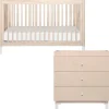 Babyletto Gelato 4-in-1 Convertible Crib + 3-Drawer Changer Dresser Bundle - Washed Natural / White