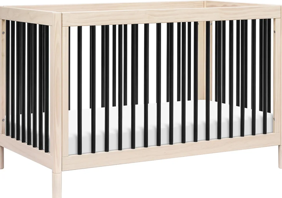 Babyletto Gelato 4-in-1 Convertible Crib w/Toddler Bed Conversion Kit - Washed Natural / Black