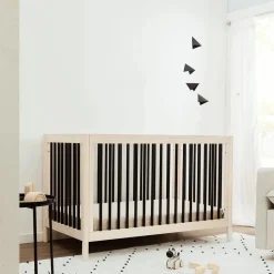 Babyletto Gelato 4-in-1 Convertible Crib w/Toddler Bed Conversion Kit - Washed Natural / Black