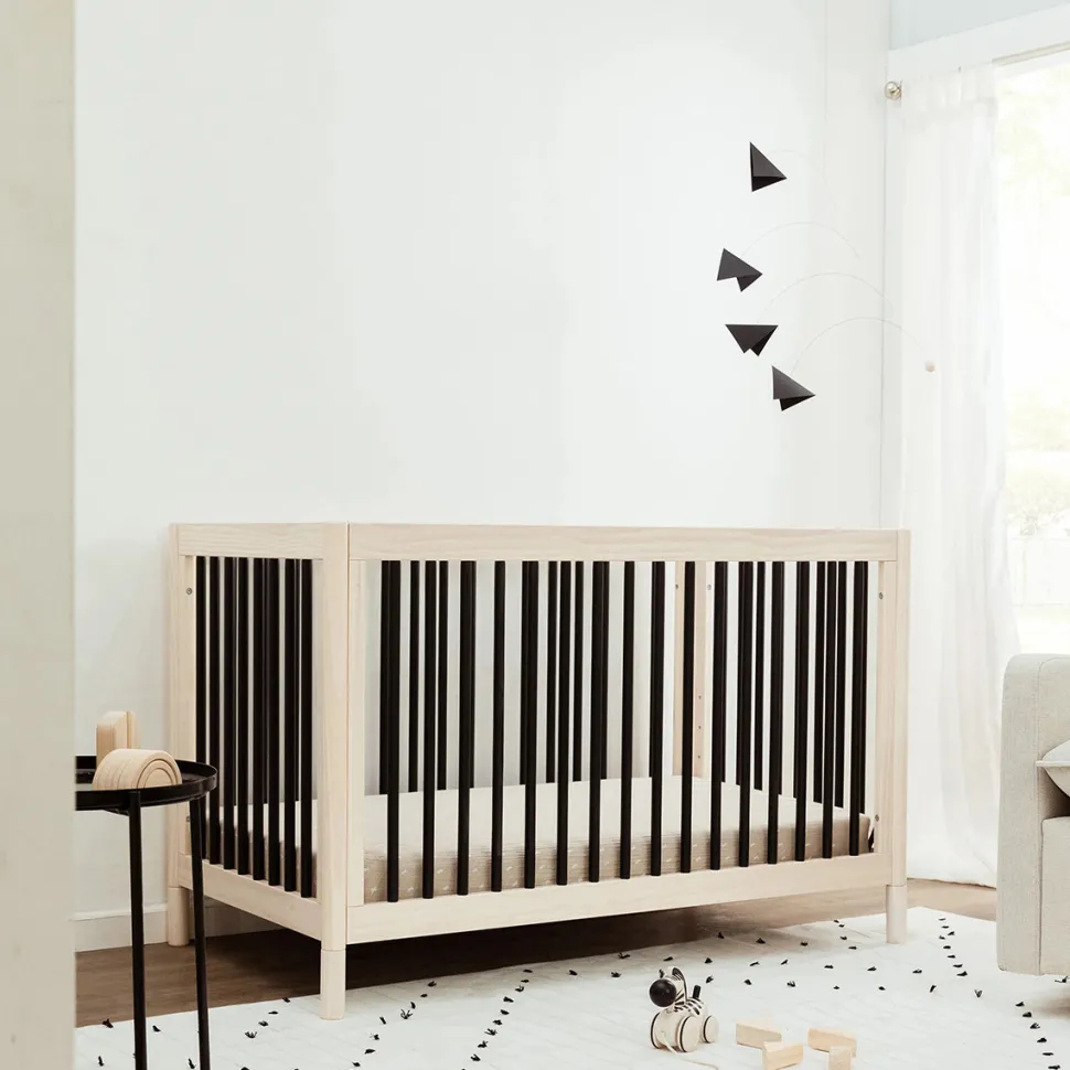Babyletto Gelato 4-in-1 Convertible Crib w/Toddler Bed Conversion Kit - Washed Natural / Black