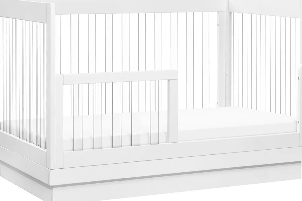 Babyletto Harlow Acrylic 3-in-1 Convertible Crib w/Toddler Bed Conversion Kit - White / Acrylic